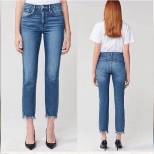 3x1 NYC Straight Leg Cropped Jeans with Frayed Hem, Size 25 NWOT